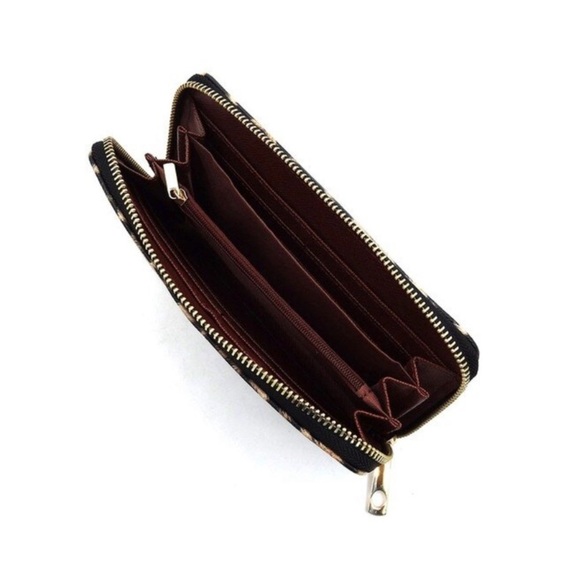 Elegant Leopard Print and Gold Satchel Set - Picture 4 of 8